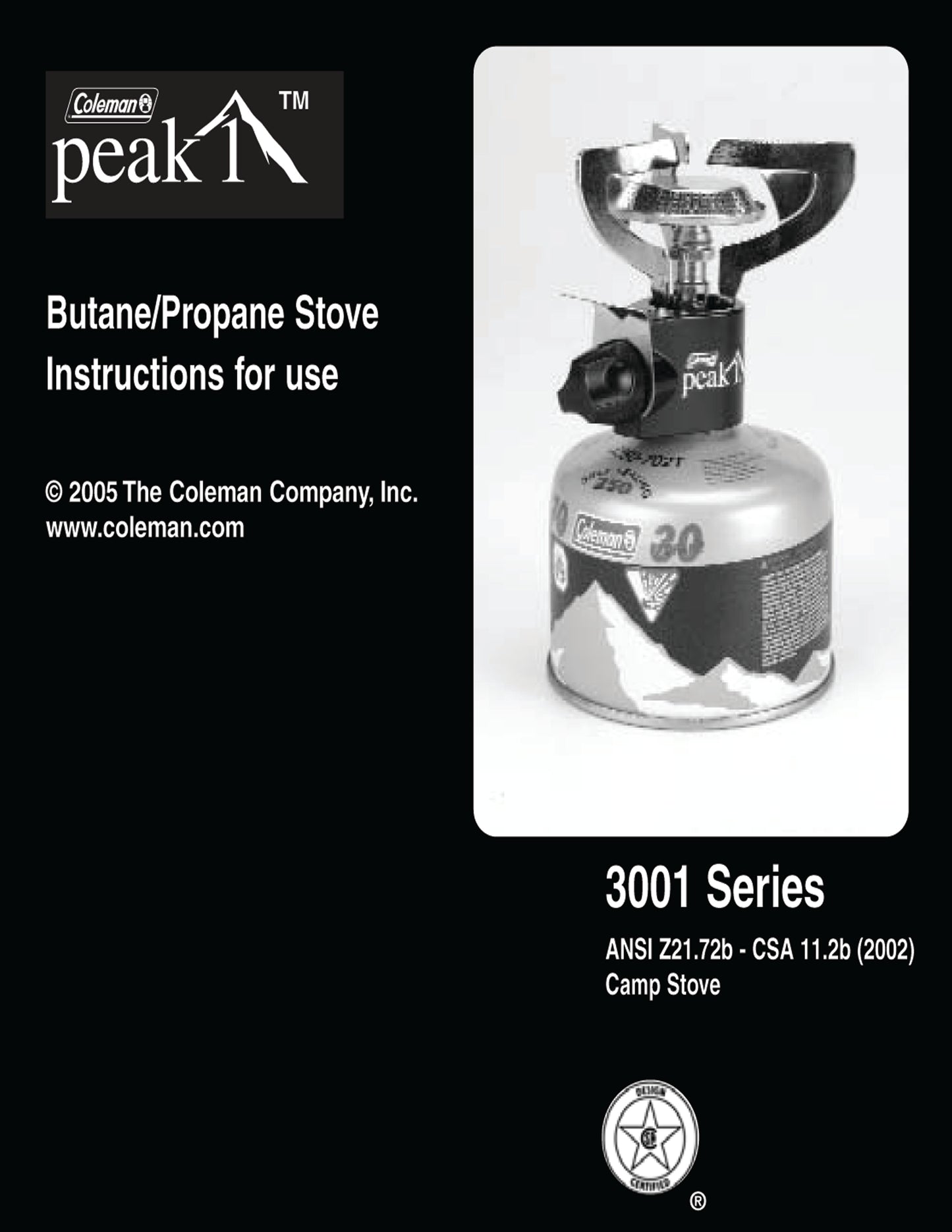 Coleman Peak 1 3001 Series Stove