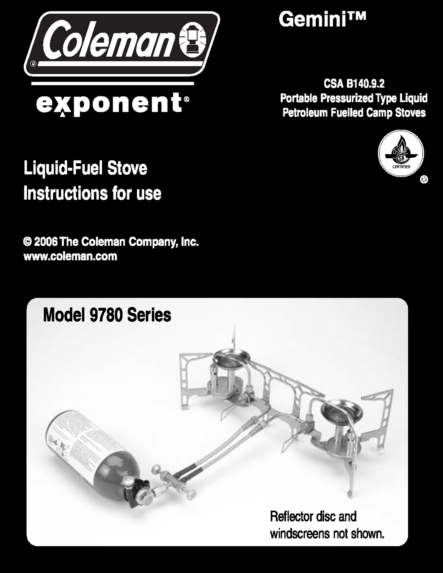 Coleman Exponent Gemini 9780 Series Stove