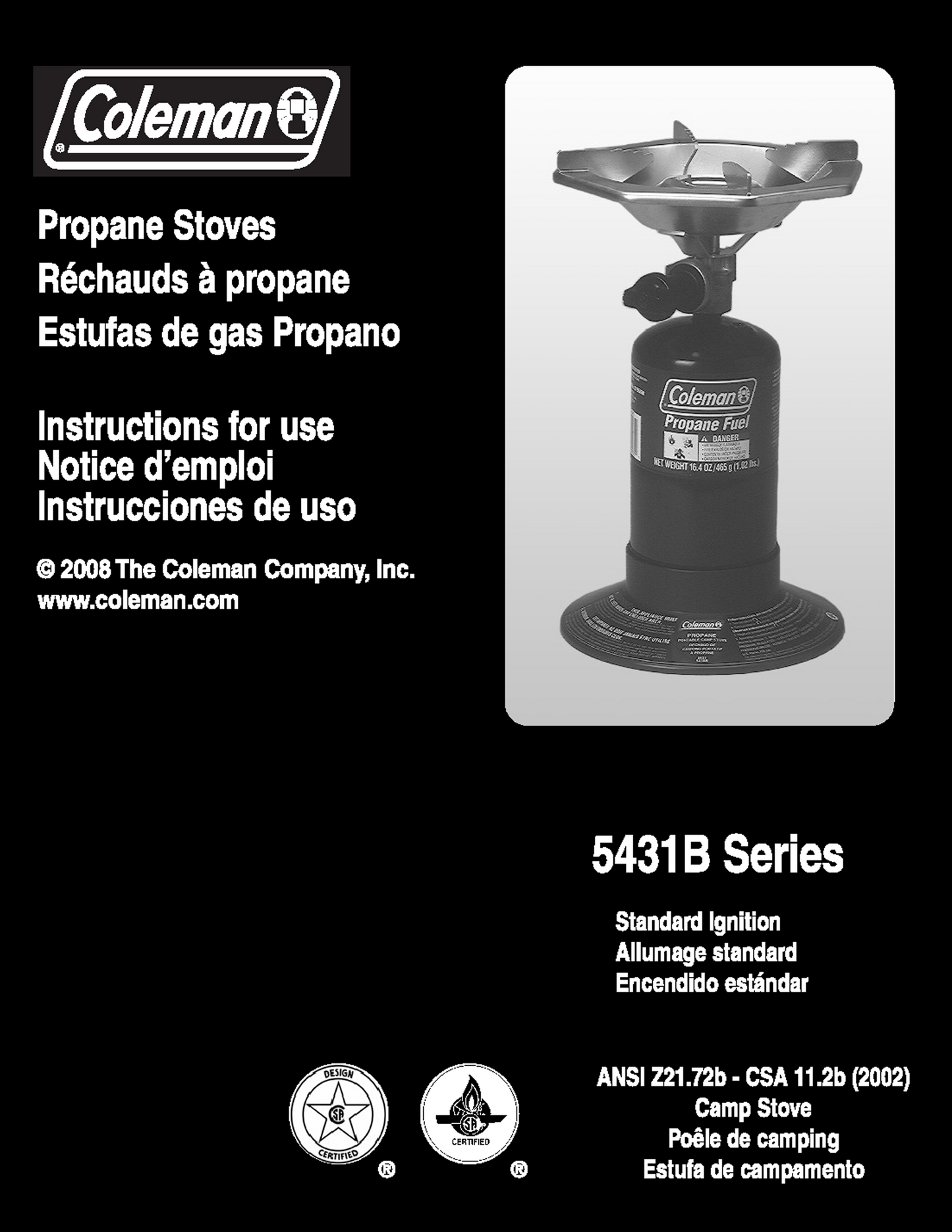 Coleman 5431B Stove Manual