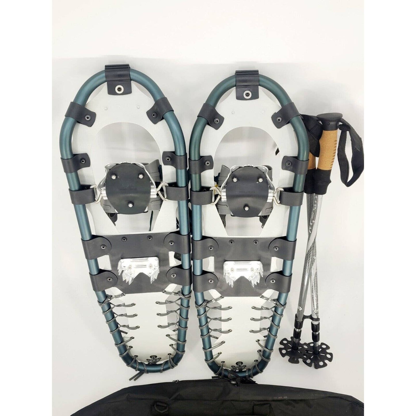 Yukon Mountain Profile 930 Aluminum Snowshoes 9" x 30" With Bag And Poles Blue