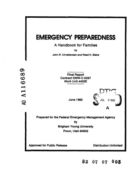 Emergency Preparedness Handbook For Families PDF