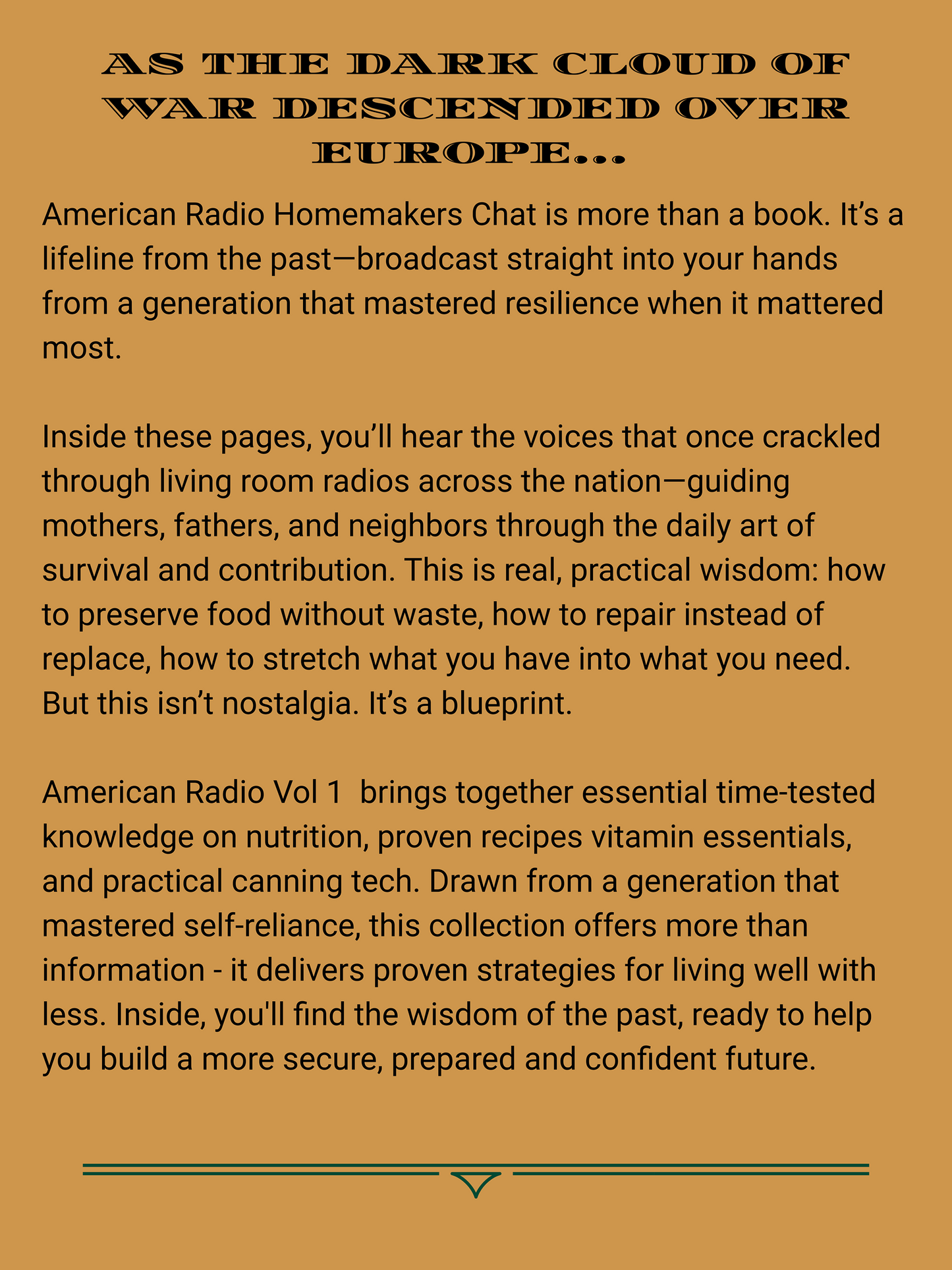 AMERICAN RADIO HOMEMAKERS CHAT VOL I