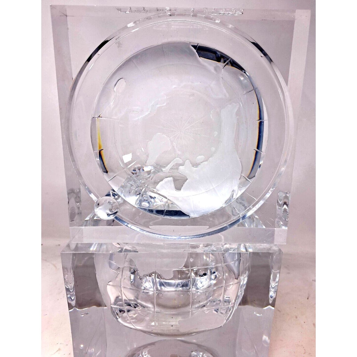 Pirelli Engraved Alessandro Albrizzi Designed Lucite World Globe Ice Bucket