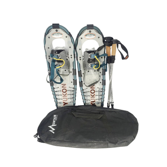 Yukon Mountain Profile 930 Aluminum Snowshoes 9" x 30" With Bag And Poles Blue