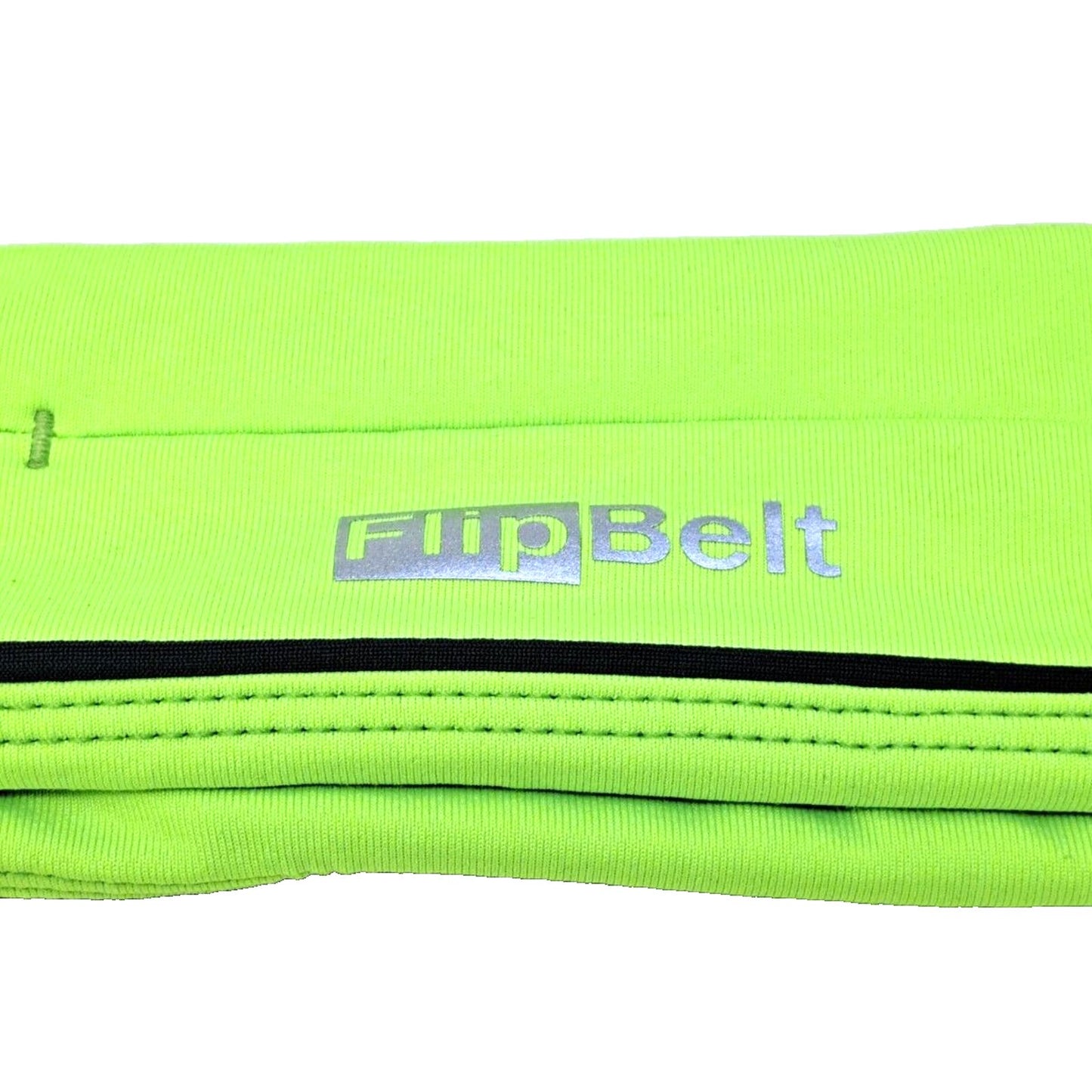 Flip Belt Running Belt Neon Green Extra Large Reflective Logo FlipBelt