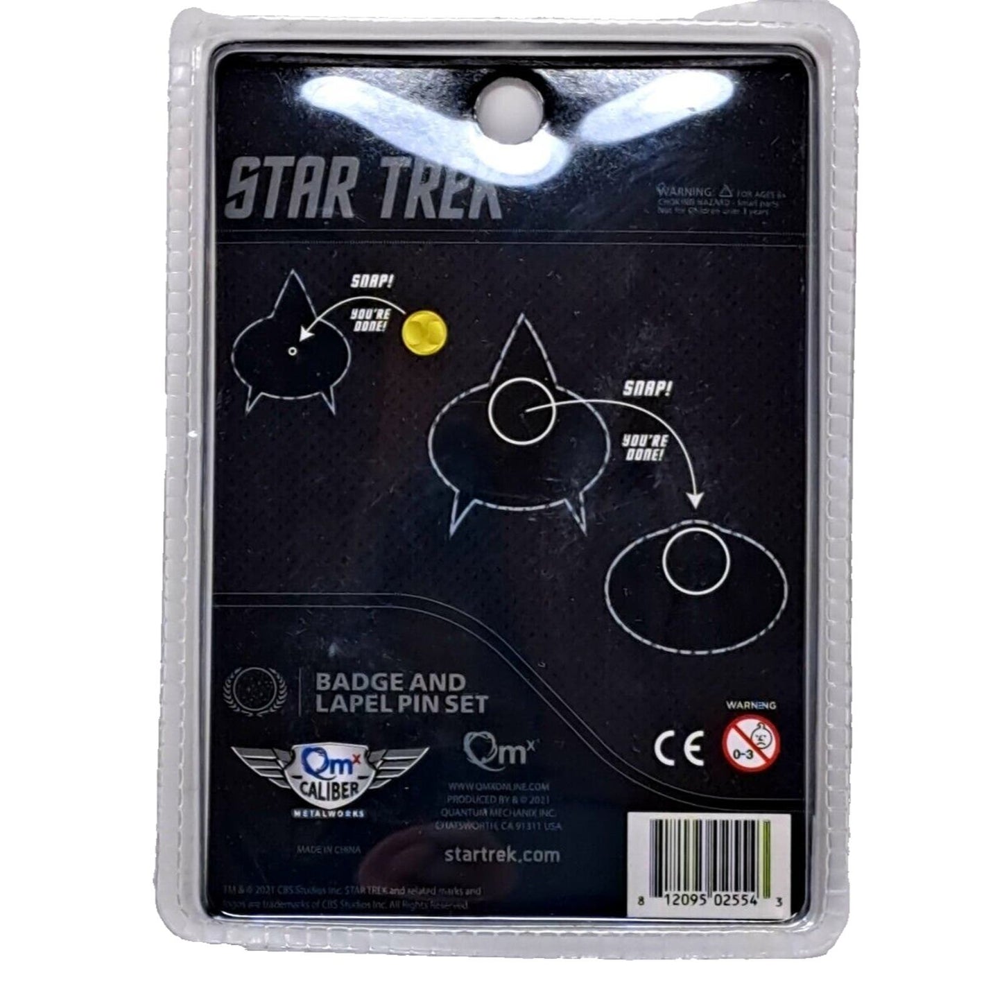 Star Trek Next Generation QMX Communicator Badge and Lapel Pin Set