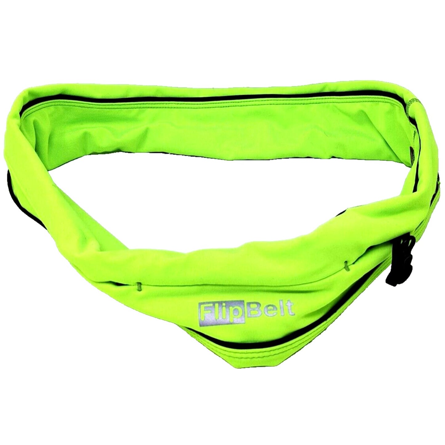 Flip Belt Running Belt Neon Green Extra Large Reflective Logo FlipBelt