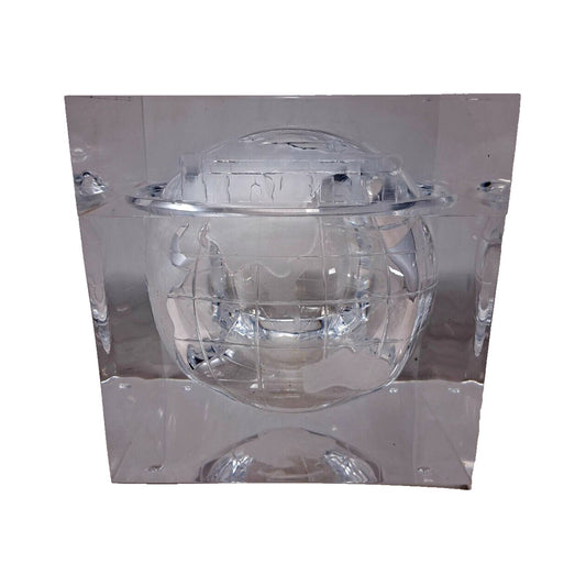Pirelli Engraved Alessandro Albrizzi Designed Lucite World Globe Ice Bucket